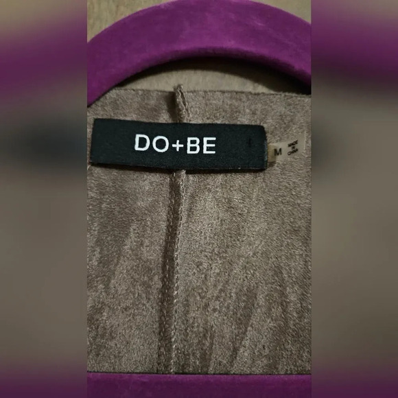 DO+BE vegan suede olive grey waterfall Draped jacket.  size med - Picture 5 of 5